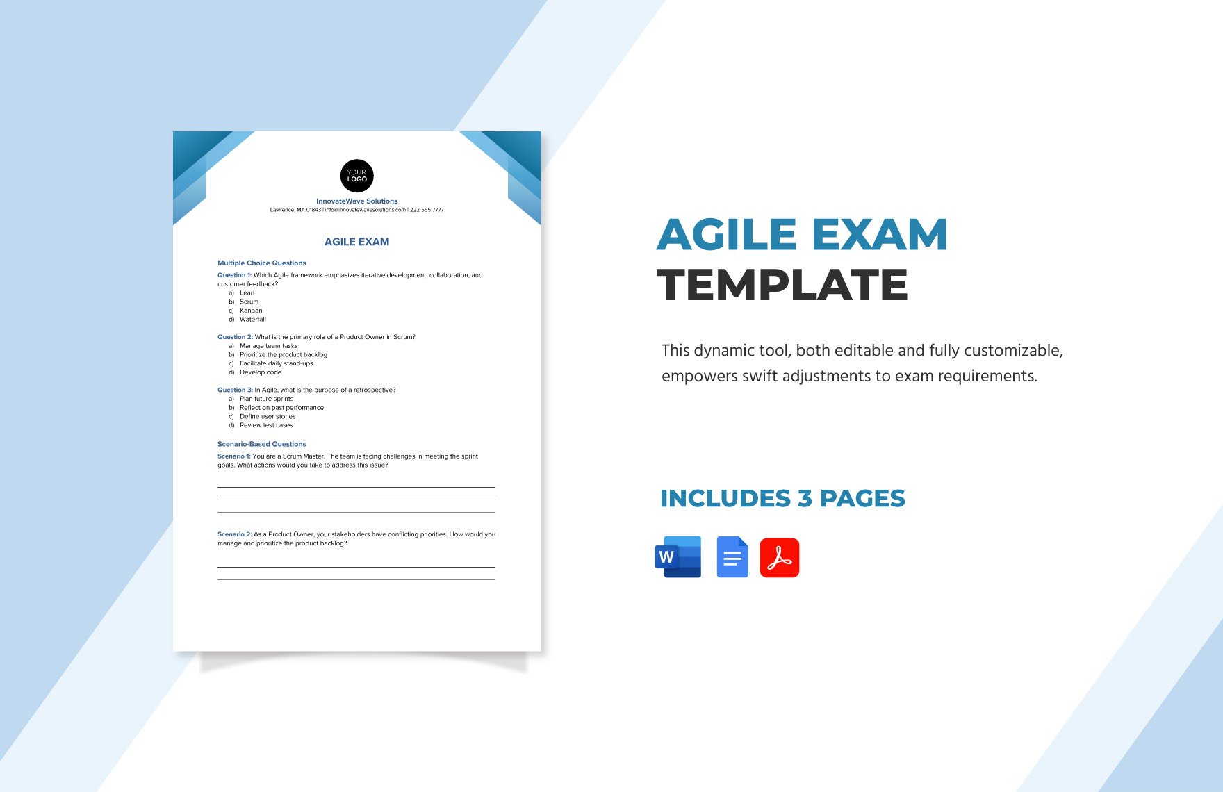 Free Agile Exam Template in Word, Google Docs, PDF
