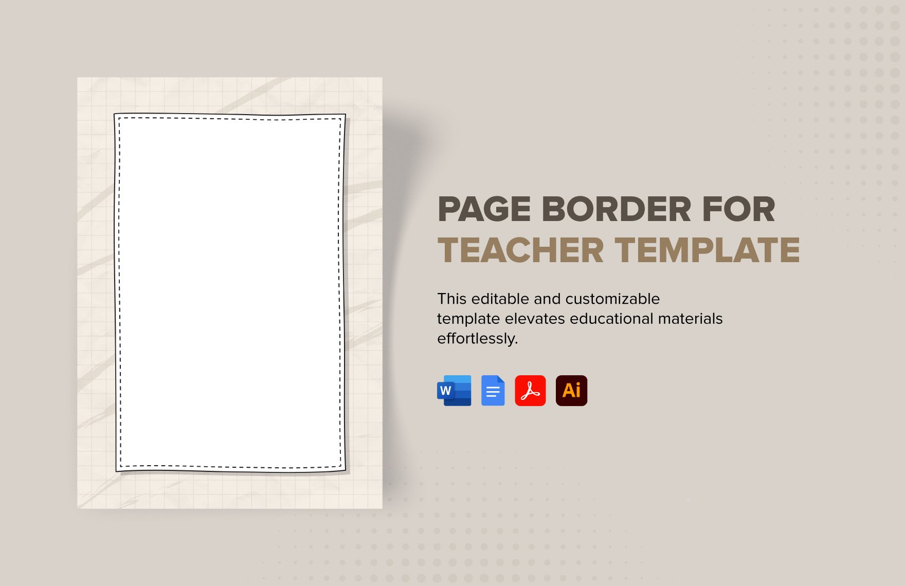 Page Border for Teacher Template in Word, Google Docs, PDF, Illustrator