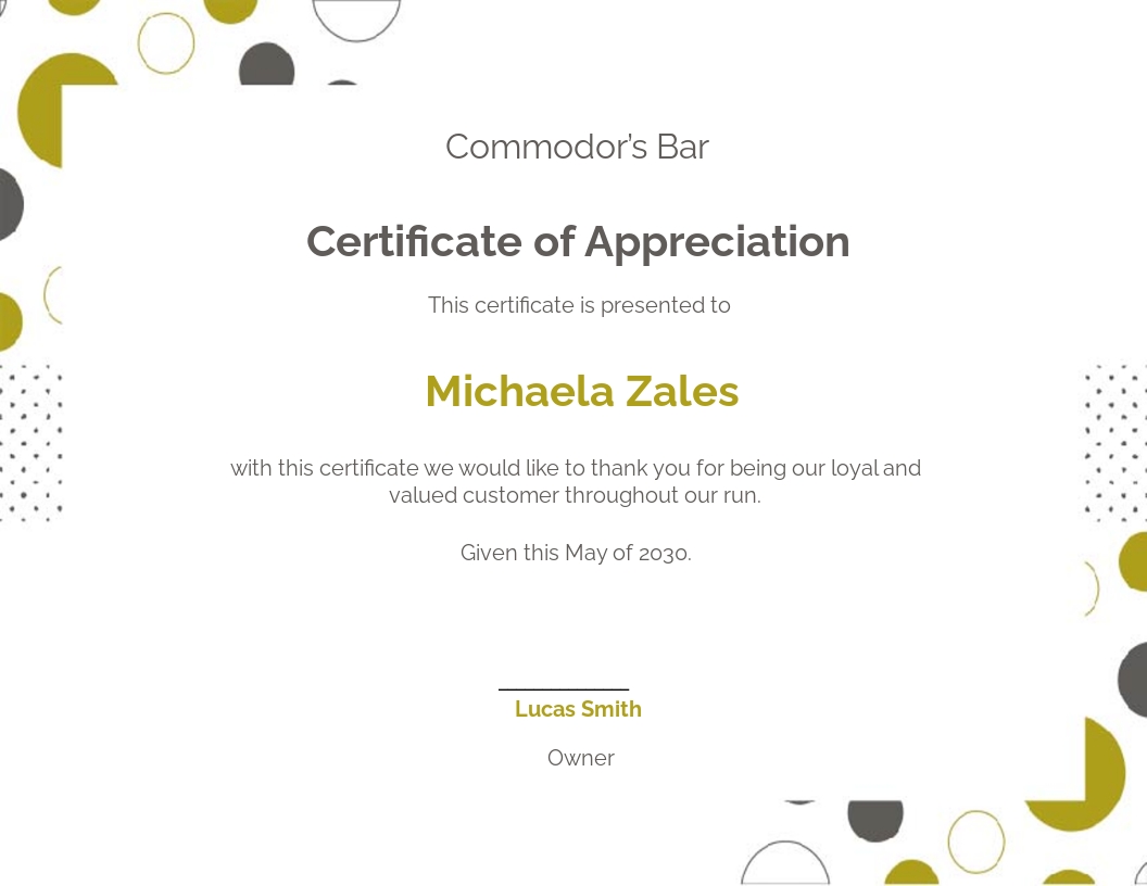 Free Customer Appreciation Certificate Template - Google Docs, Illustrator, Word, Outlook, Apple Pages, PSD, Publisher