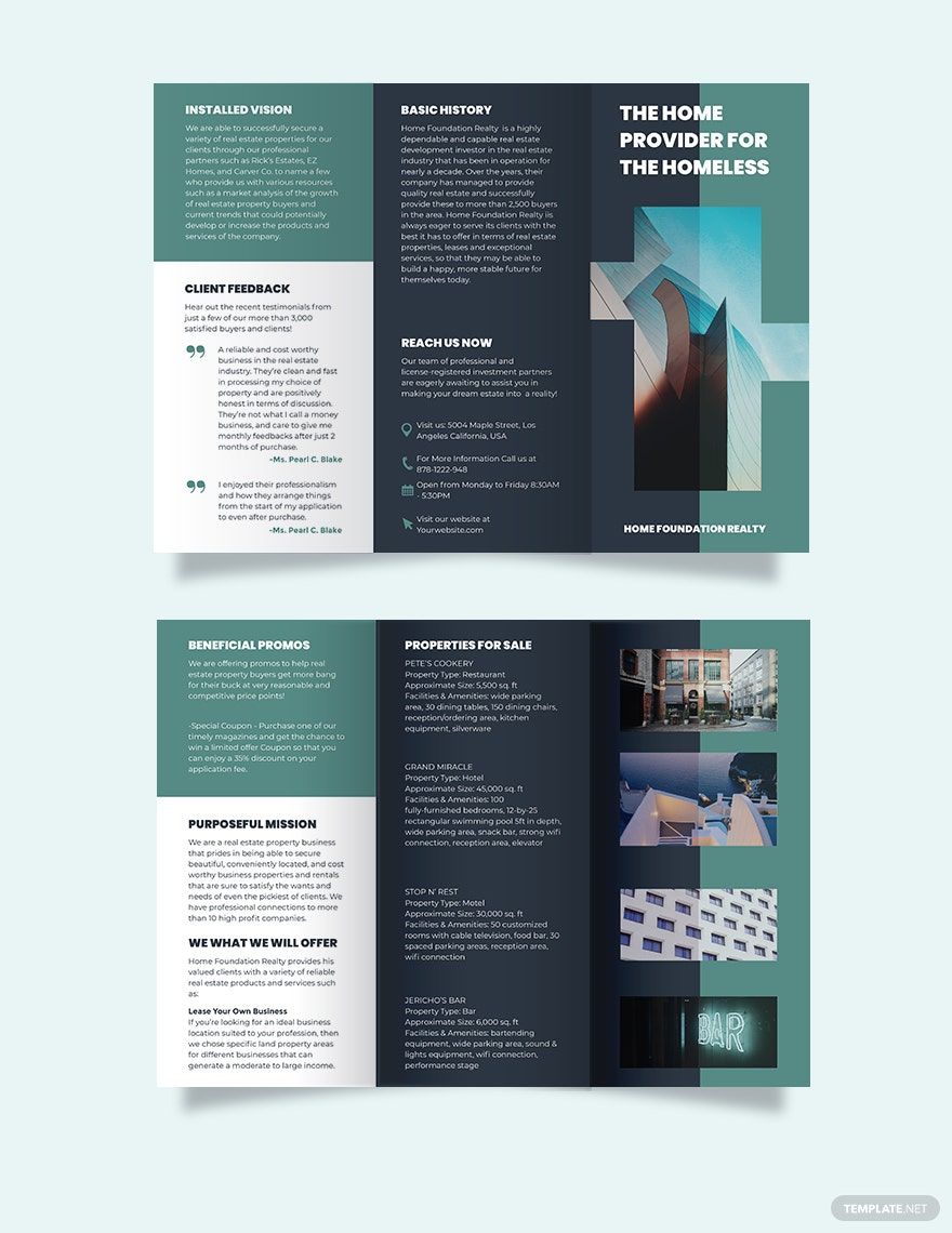 Real Estate Investment Group Tri-Fold Brochure Template