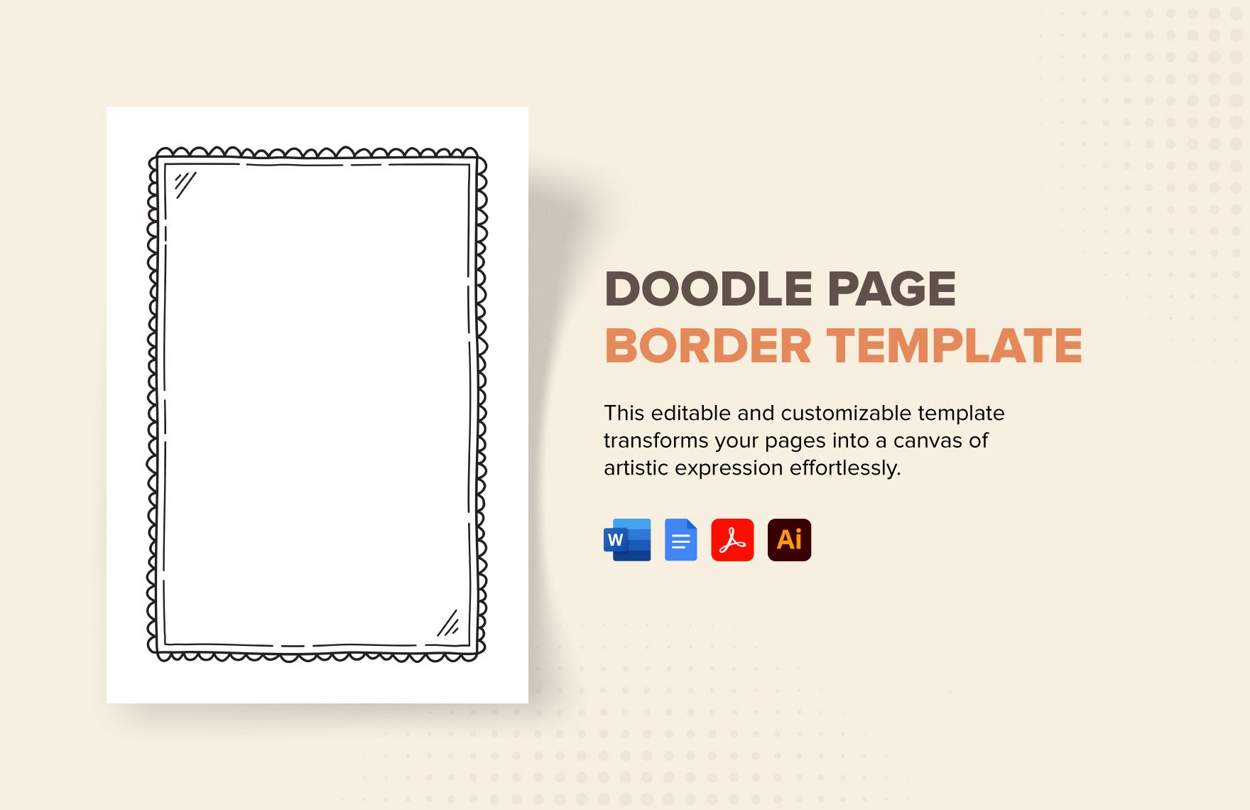 Doodle Page Border Template in Word, Google Docs, PDF, Illustrator