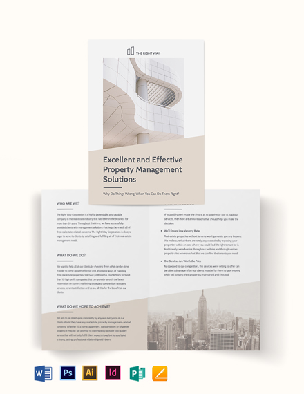 realestate management bi fold brochure