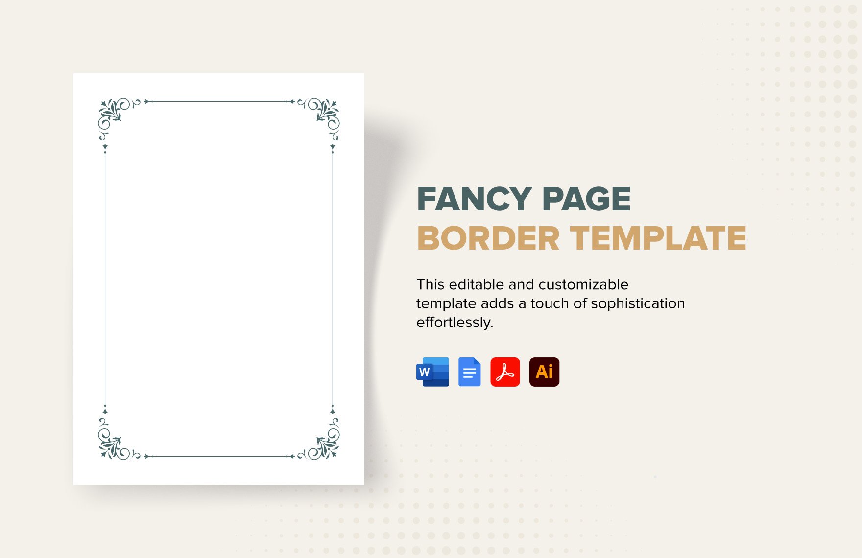 Fancy Page Border Template in Word, Google Docs, PDF, Illustrator