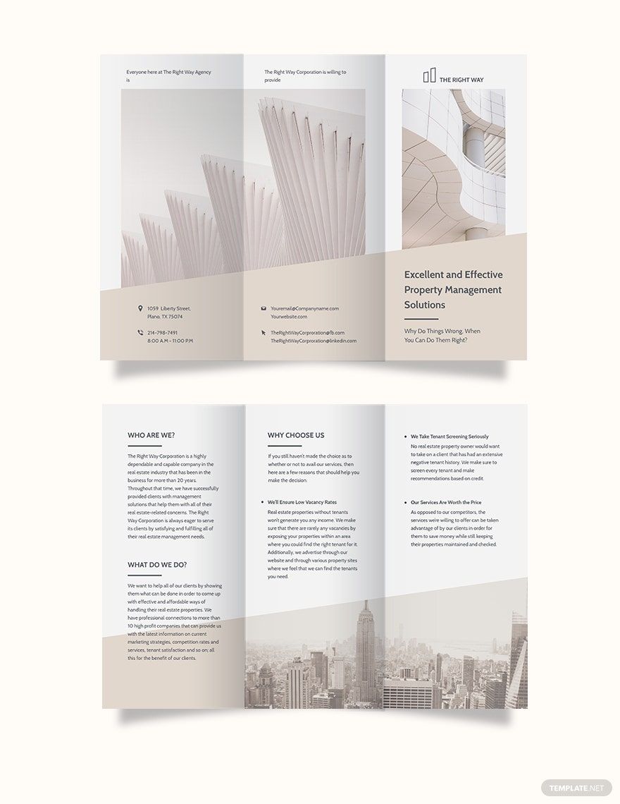 Real Estate Management Tri-Fold Brochure Template