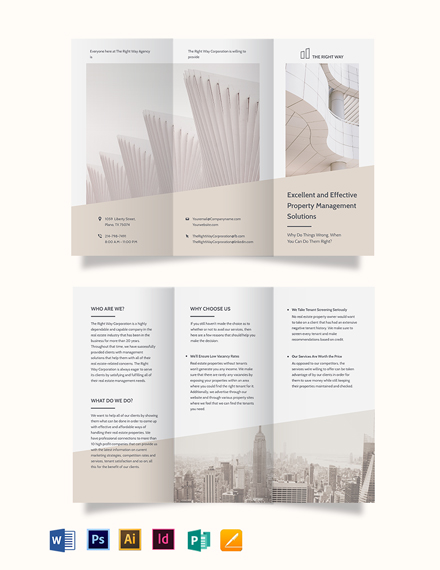 realestate management tri fold brochure