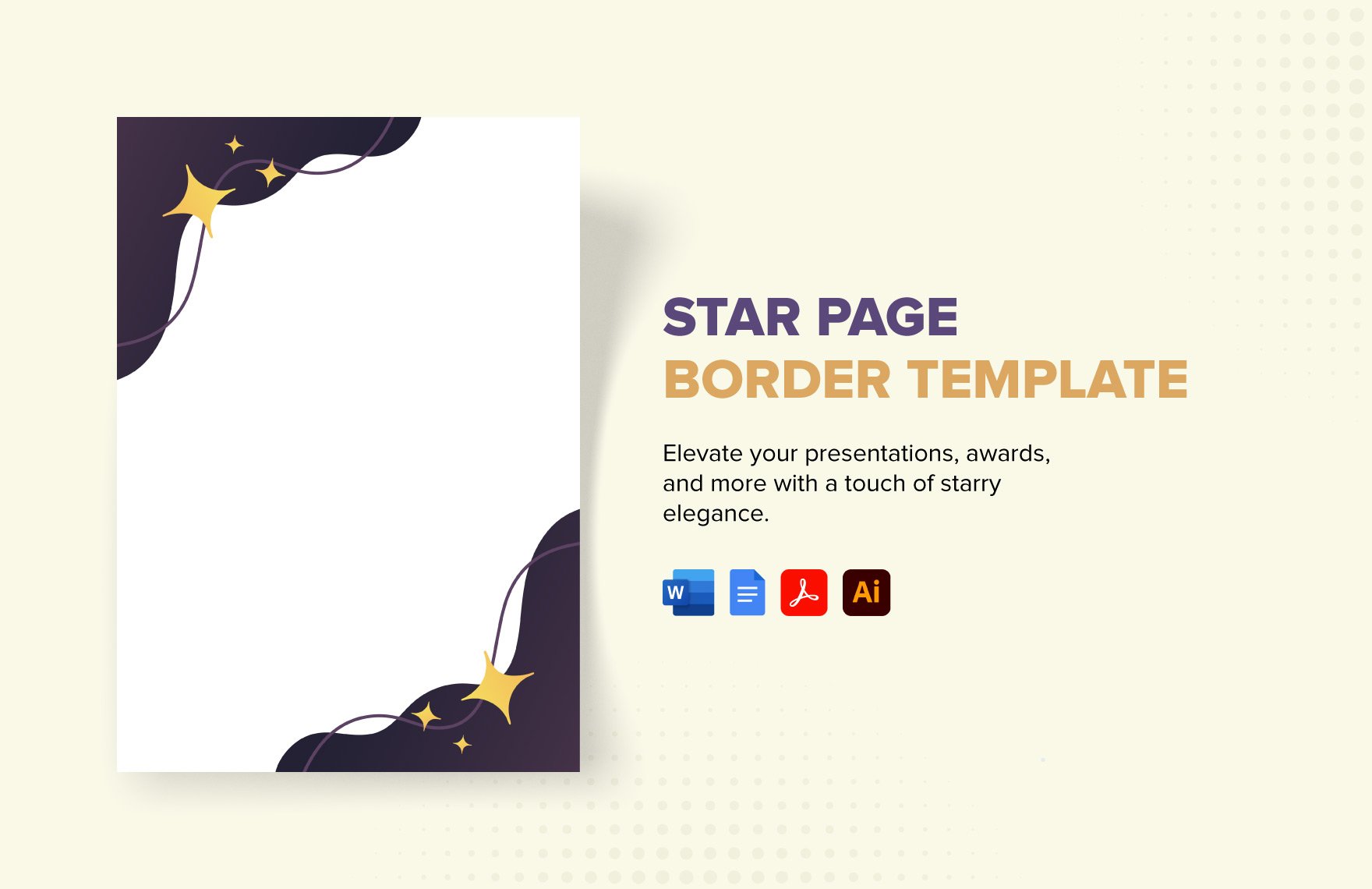Star Page Border Template in Word, Google Docs, PDF, Illustrator