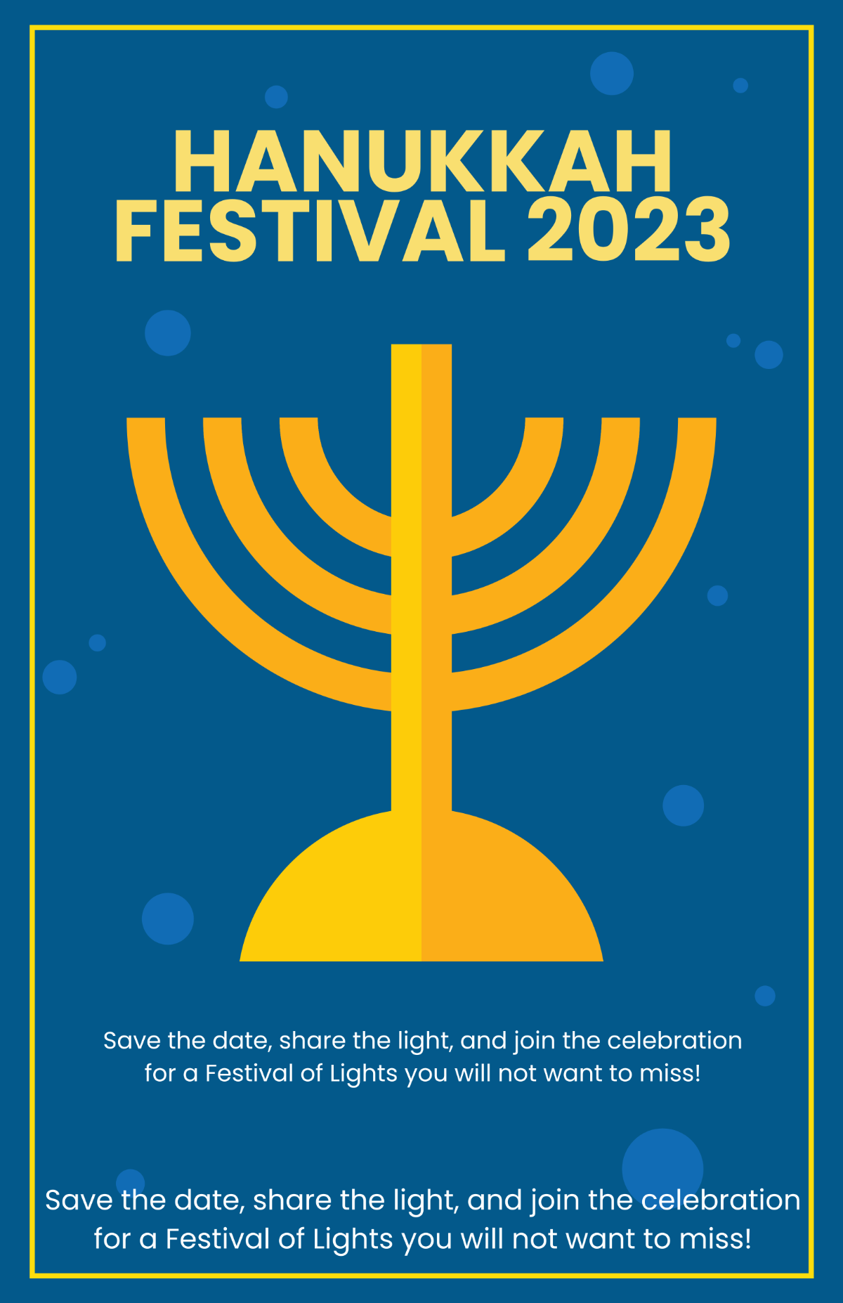 Hanukkah Festival Poster Template