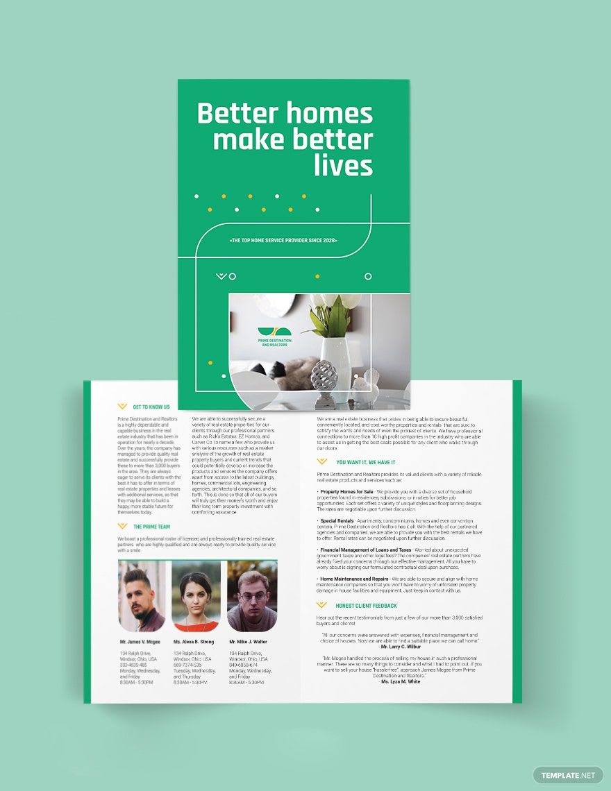 Real Estate Partners Bi-fold Brochure Template
