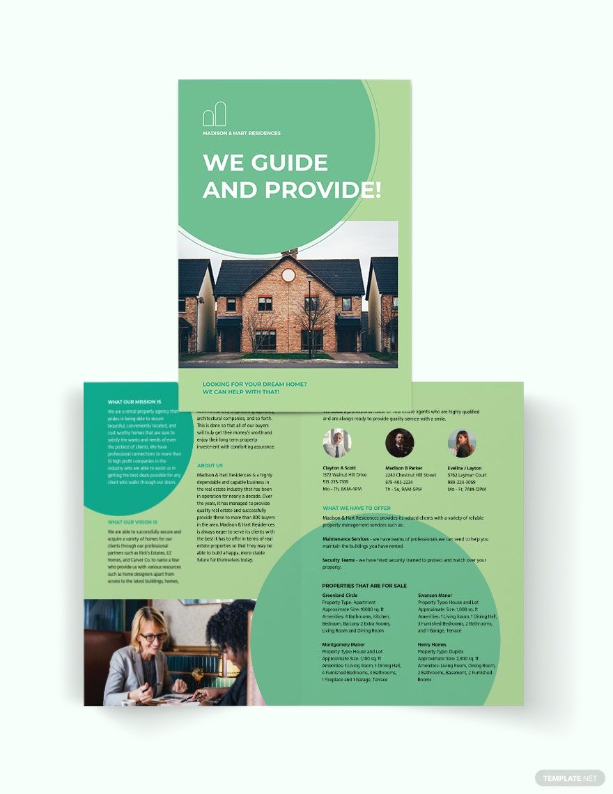 Rental Agent/Agency Bi-Fold Brochure Template