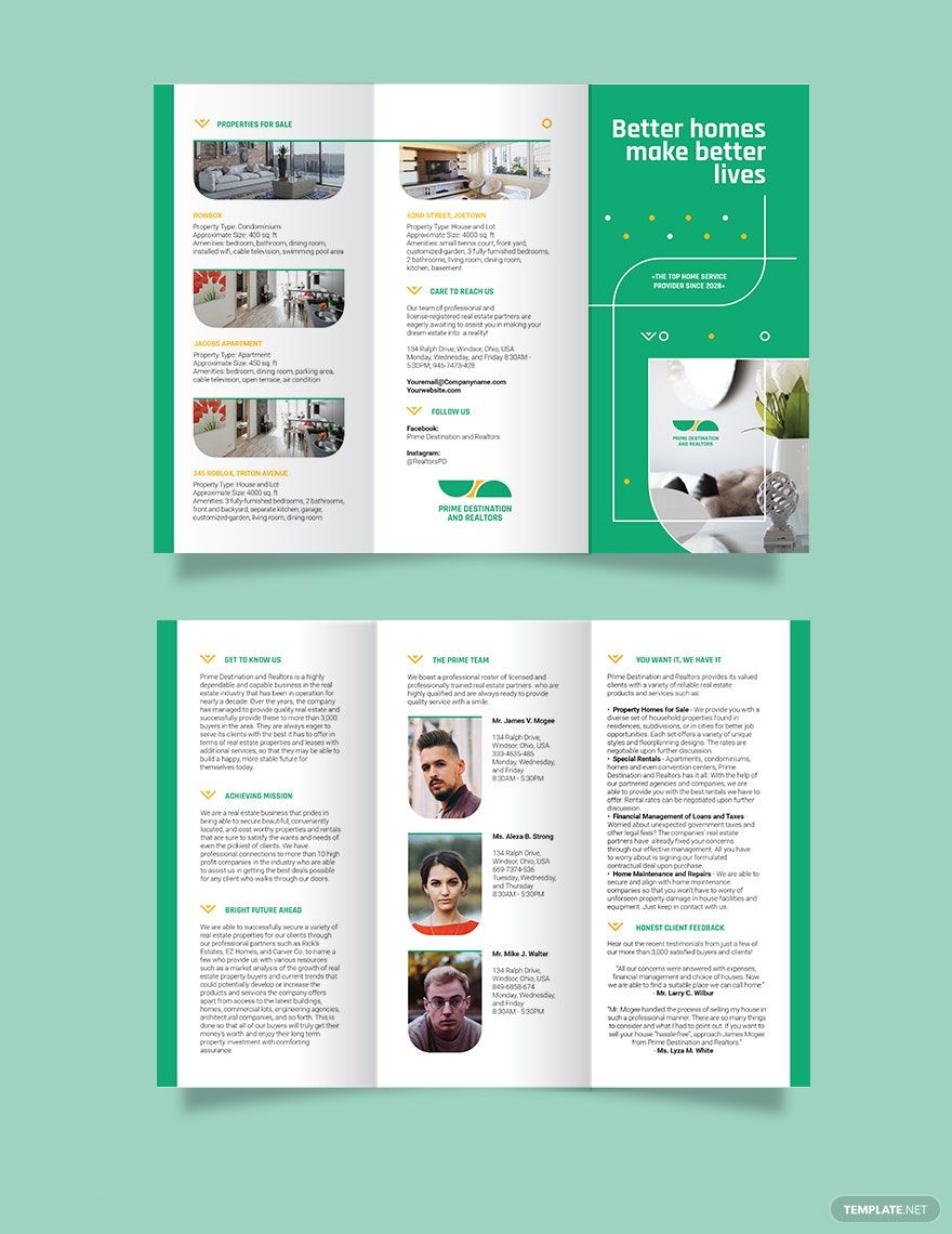 Real Estate Partners Tri-fold Brochure Template