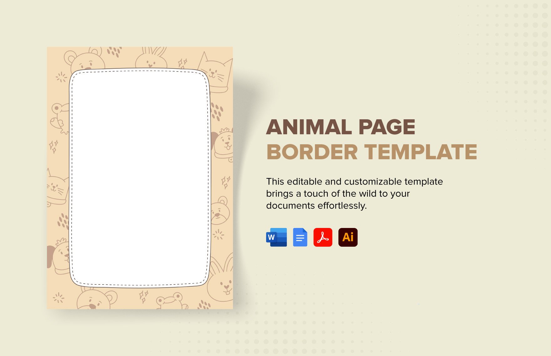 Animal Page Border Template