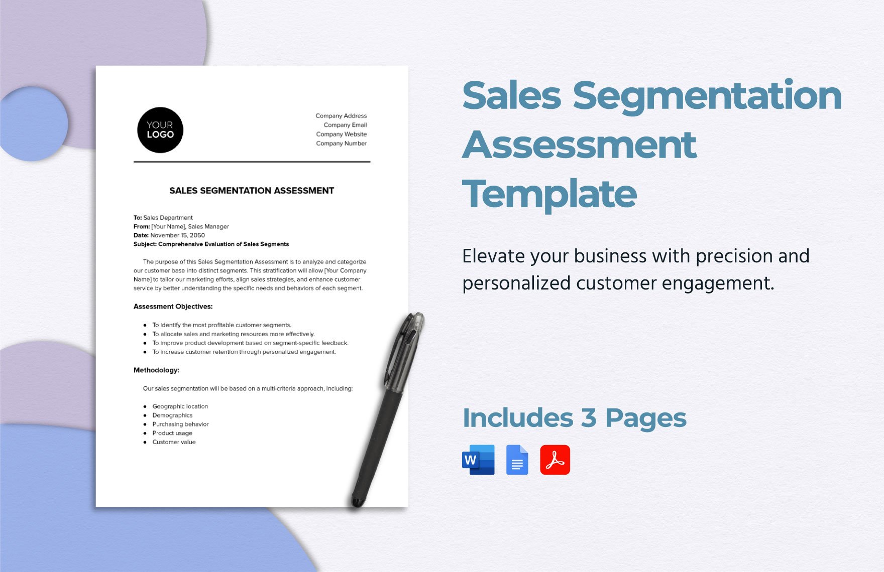 Sales Segmentation Assessment Template in Word, Google Docs, PDF