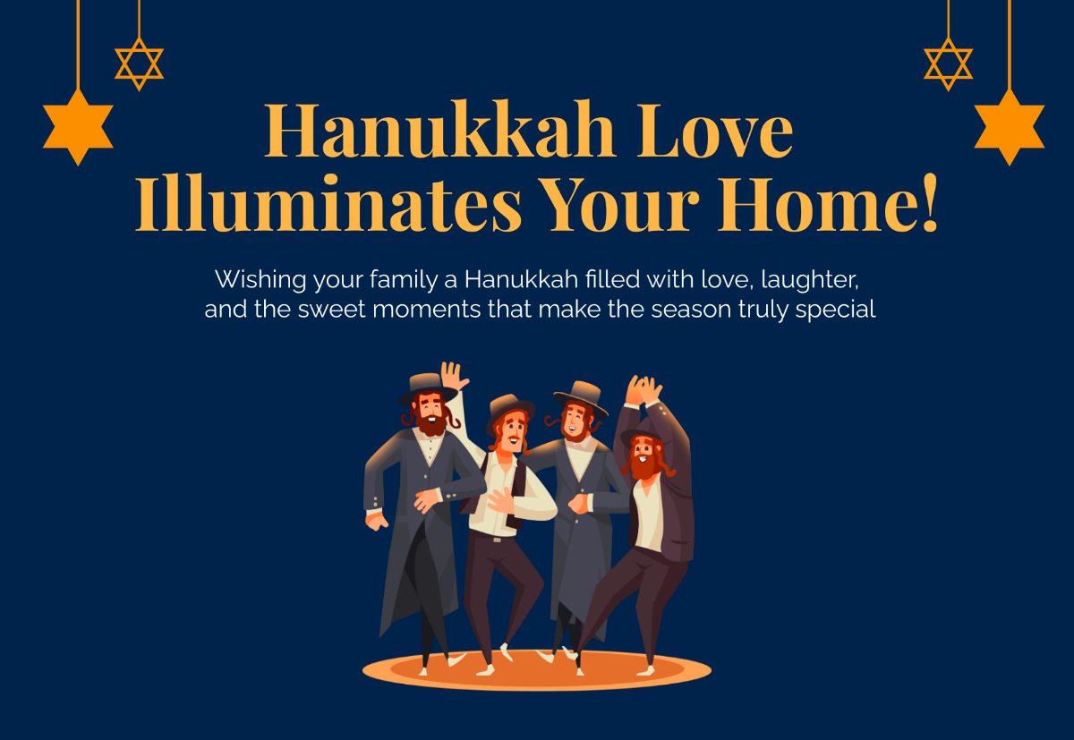 Hanukkah Family Card Template