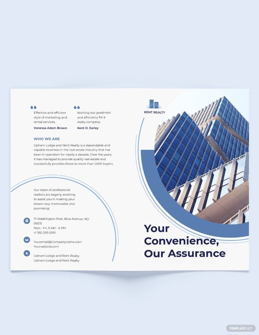 Rental Property Realtor Bi-Fold Brochure Template