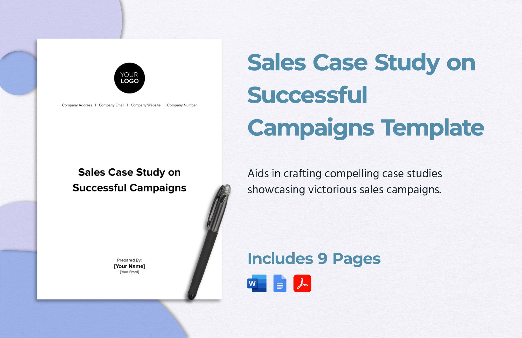 Sales Case Study on Successful Campaigns Template