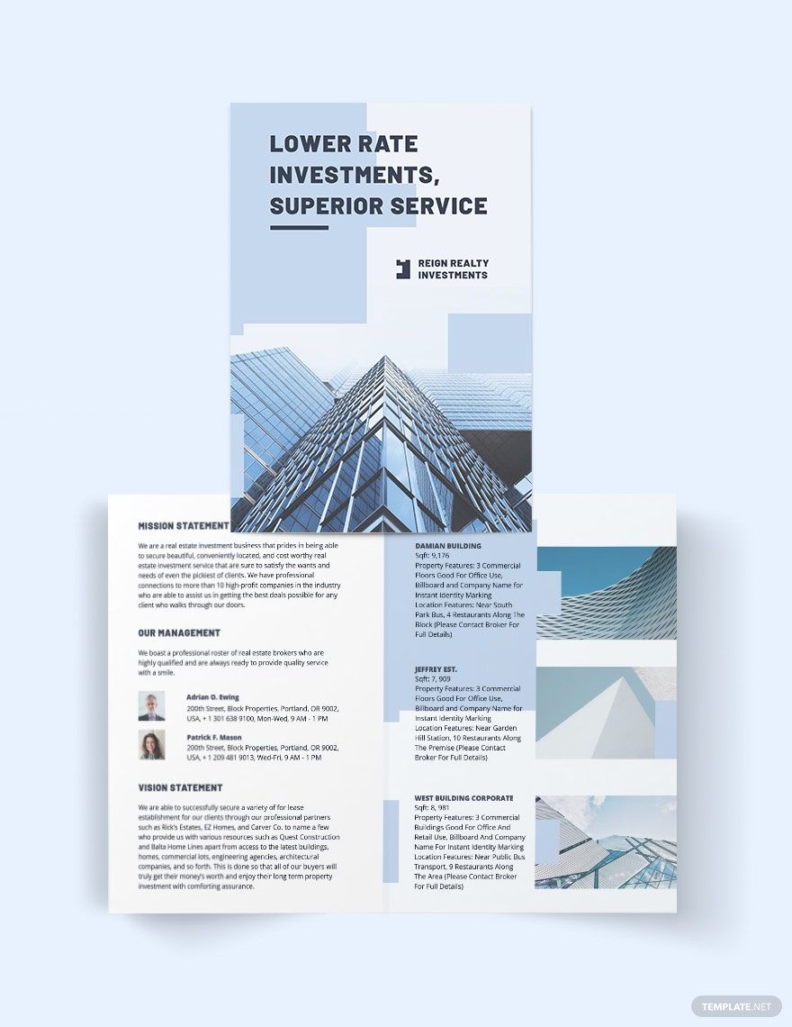 Wholesales Real Estate Investment Bi-Fold Brochure Template