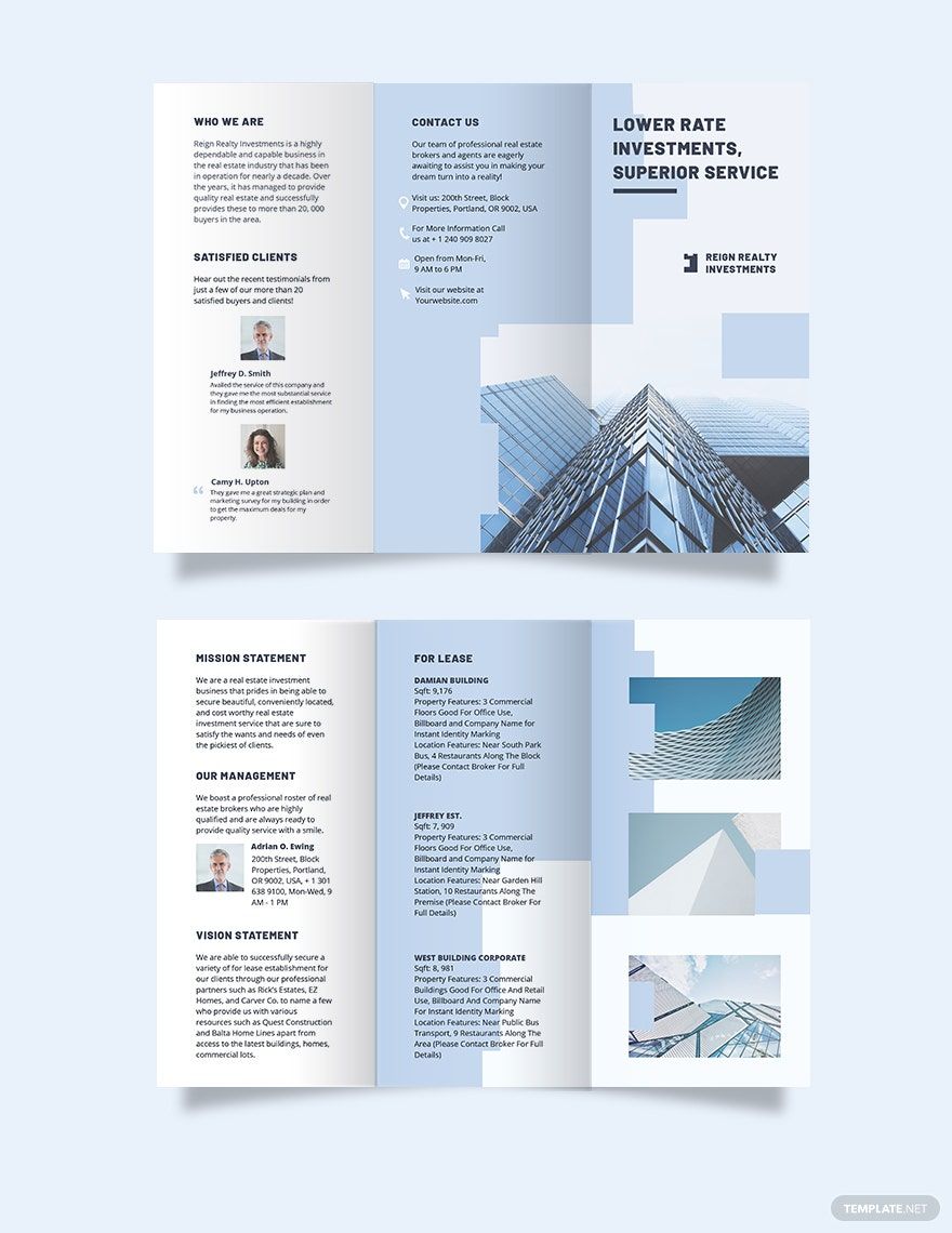 Wholesales Real Estate Investment Tri-Fold Brochure Template
