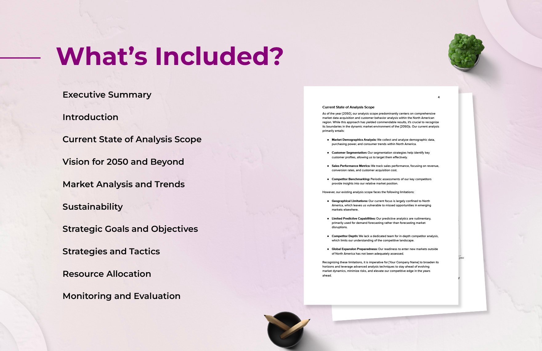 Sales Strategic Plan for Expanding Analysis Scope Template