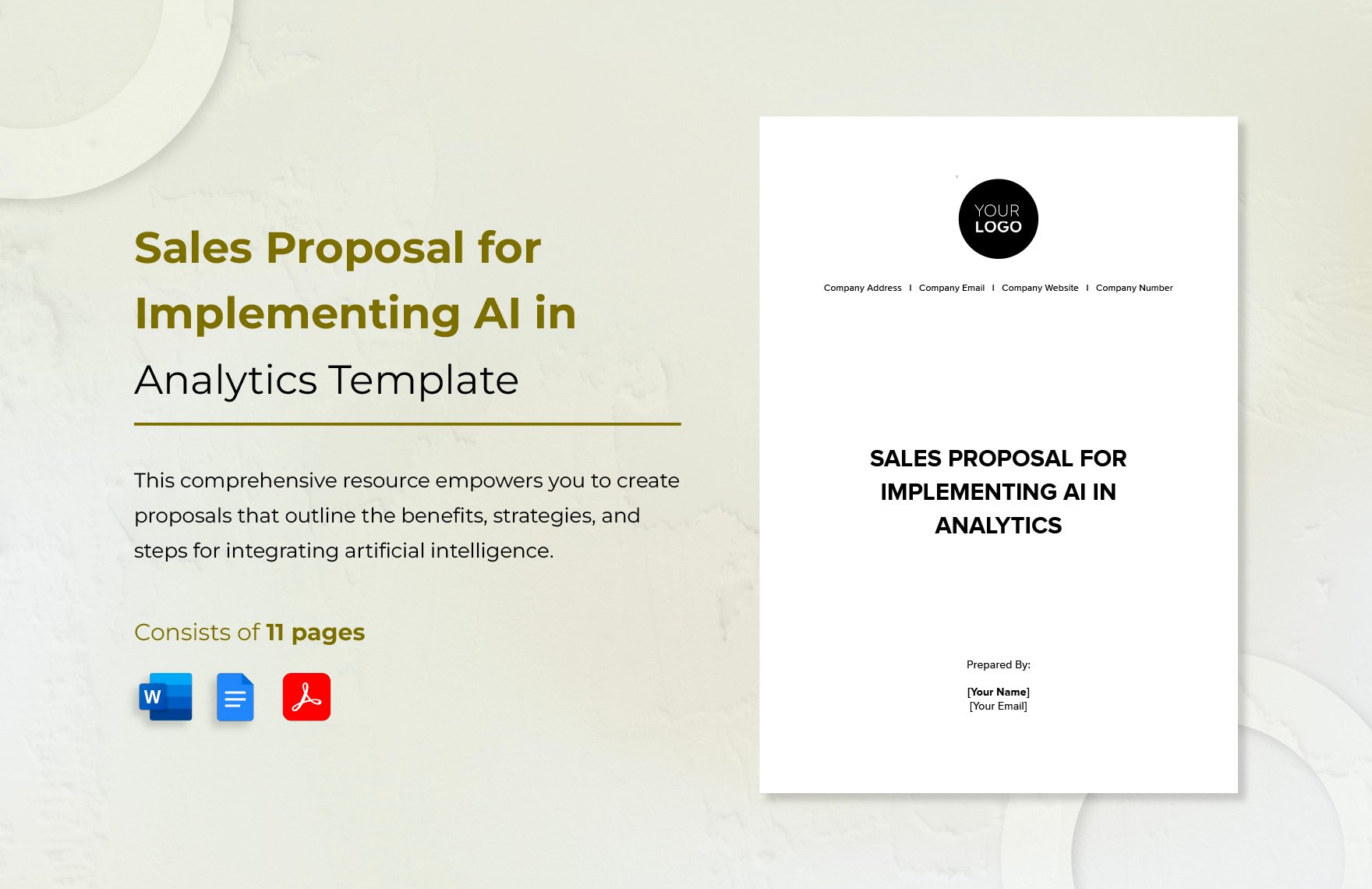 Sales Proposal for Implementing AI in Analytics Template