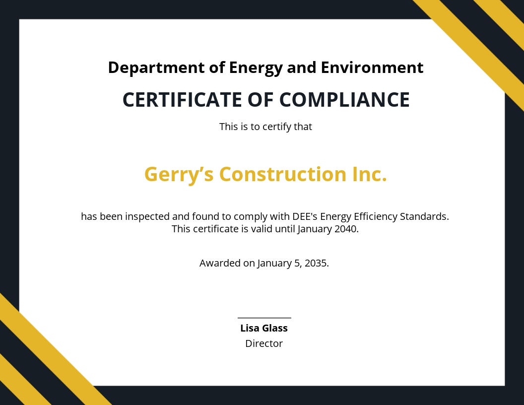Conservation Compliance Certificate Template Word (DOC Conservation Compliance Certificate Template Word (DOC
