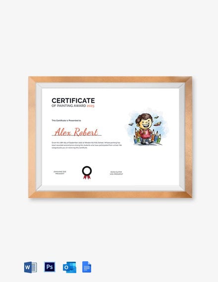 13  Painting Certificate Templates Free Downloads Template net