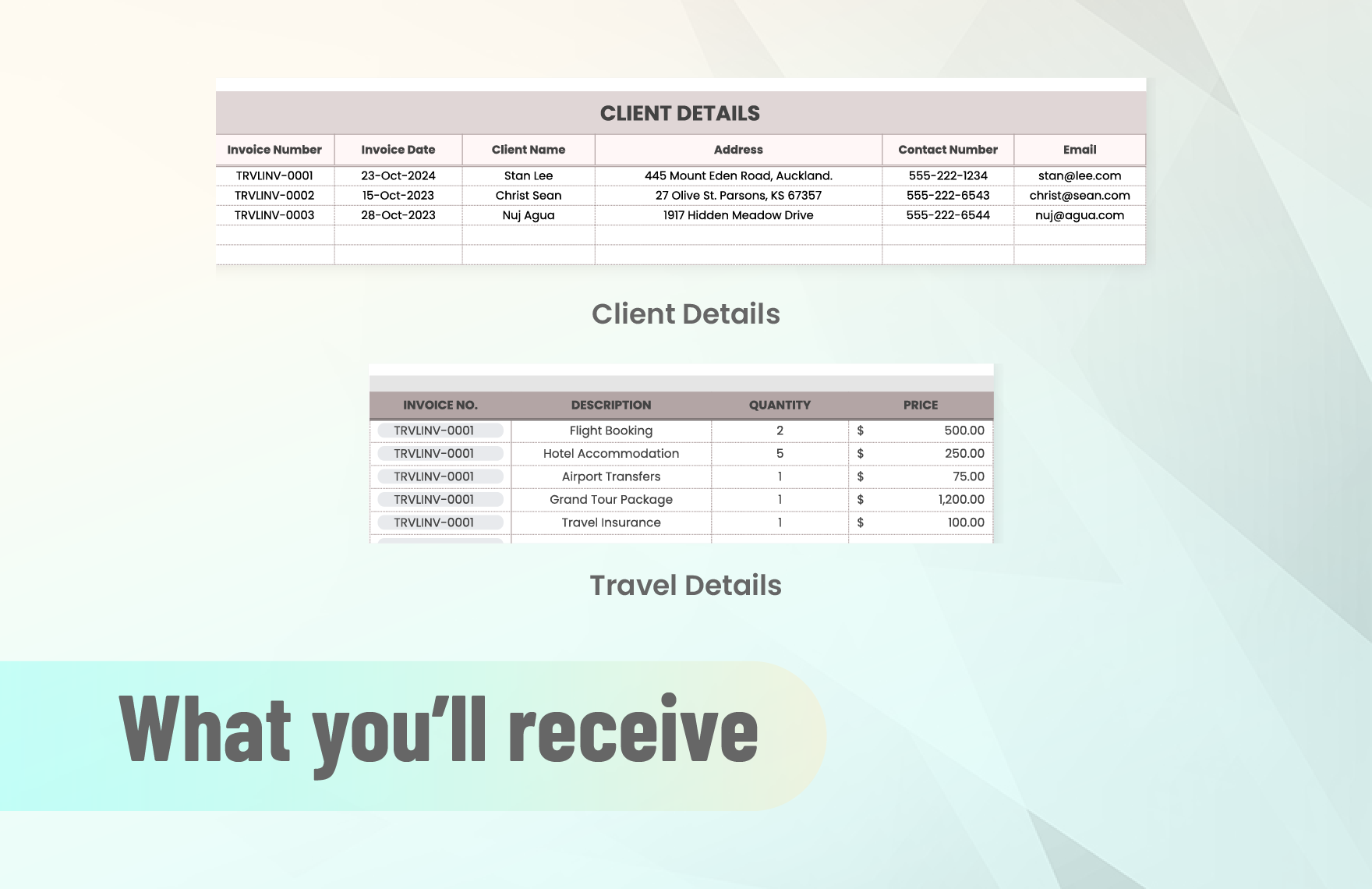 Travel GST Invoice Template
