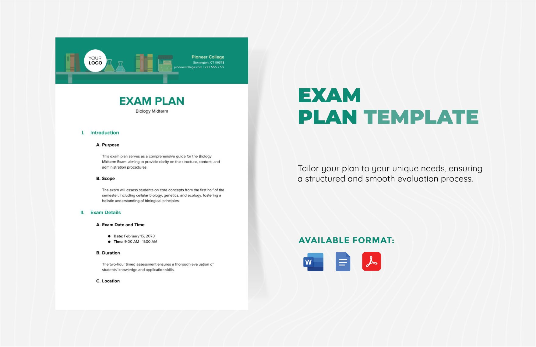 Exam Plan Template
