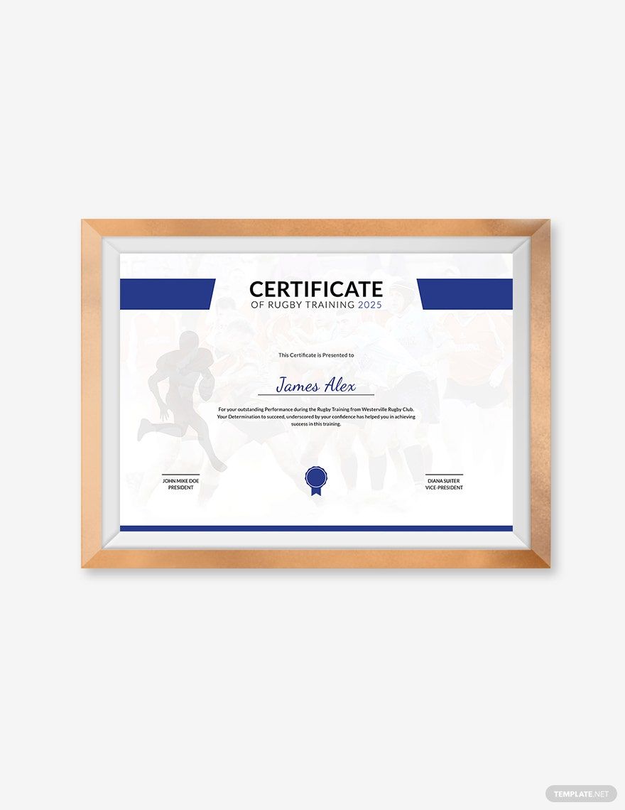 Free Rugby Training Certificate Template