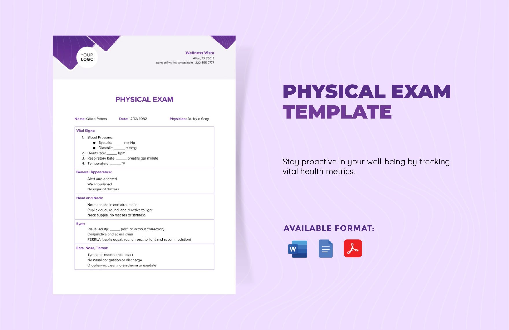 Free Physical Exam Template in Word, Google Docs, PDF
