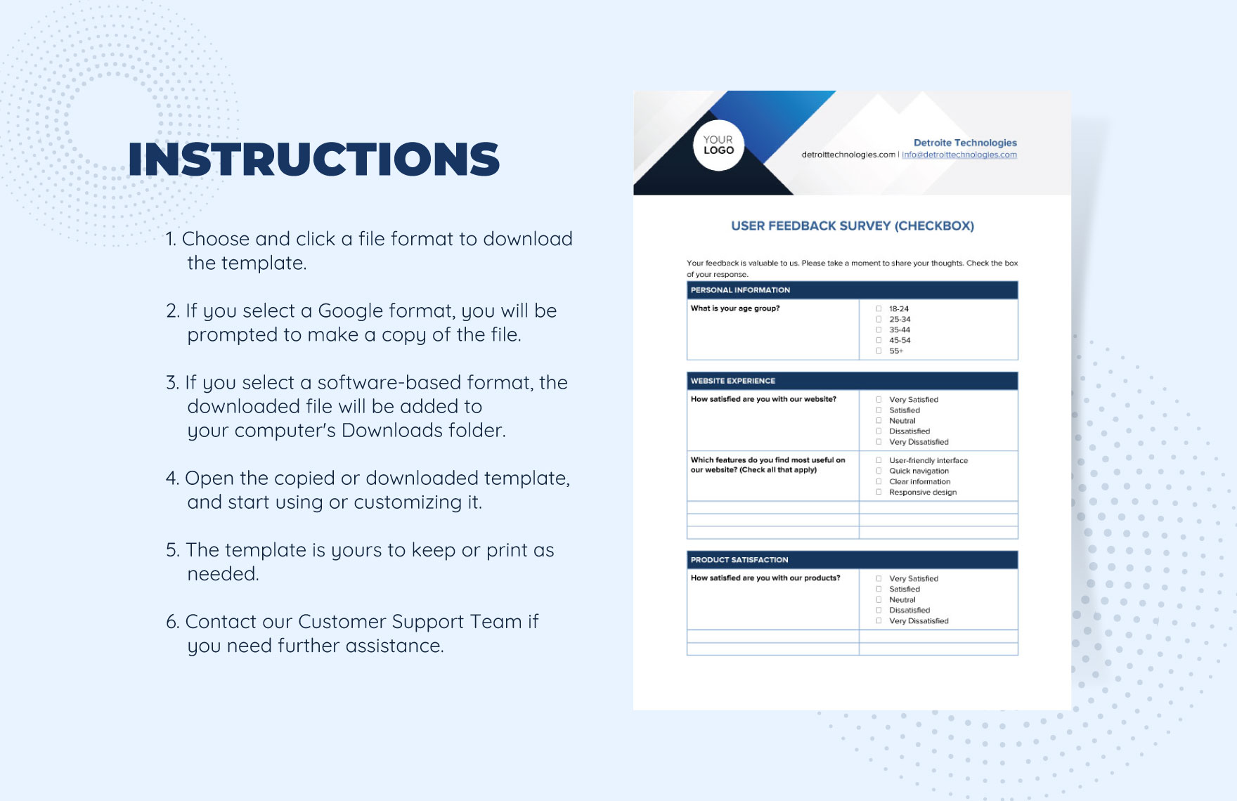 Free Checkbox Survey Template Download in Word, Google Docs, PDF