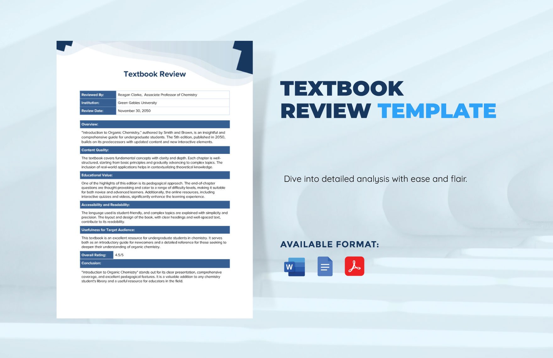 Textbook Review Template