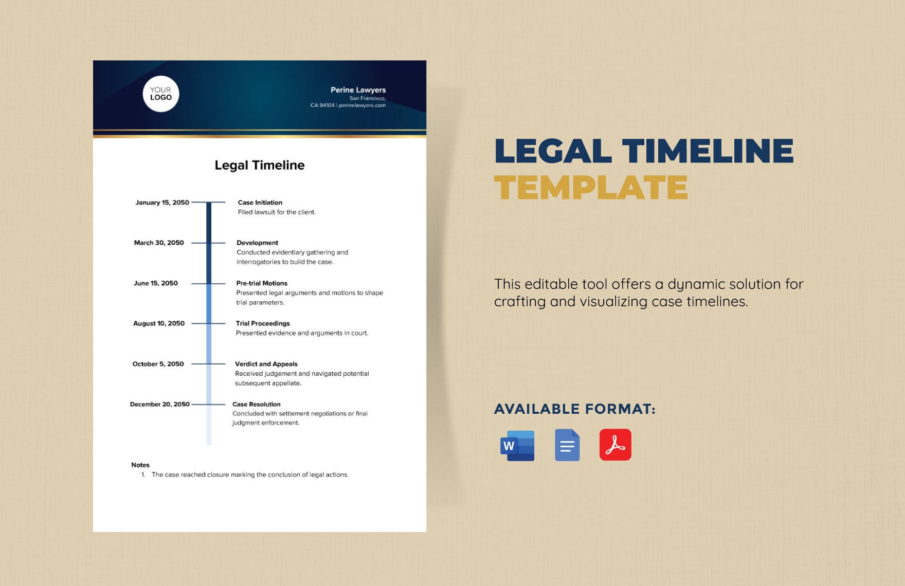 Legal Timeline Template