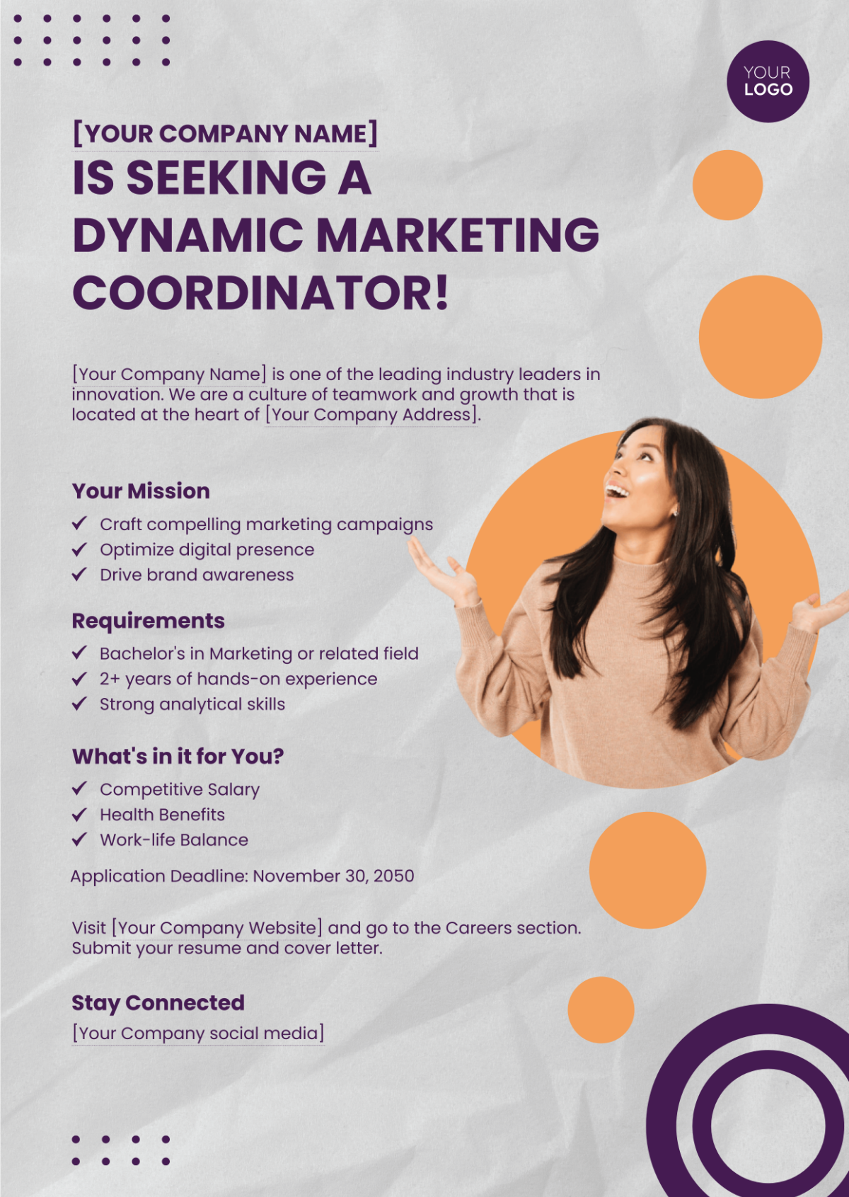 Marketing Coordinator Job Ad Template