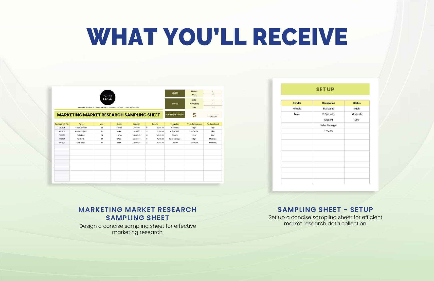 Marketing Market Research Sampling Sheet Template
