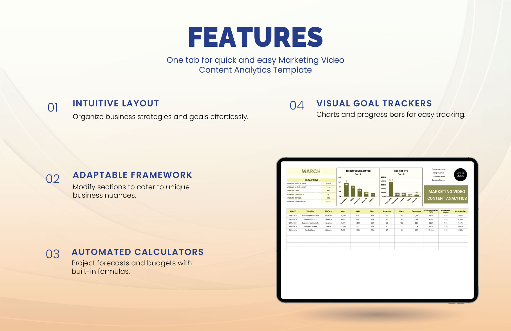 Marketing Video Content Analytics Template