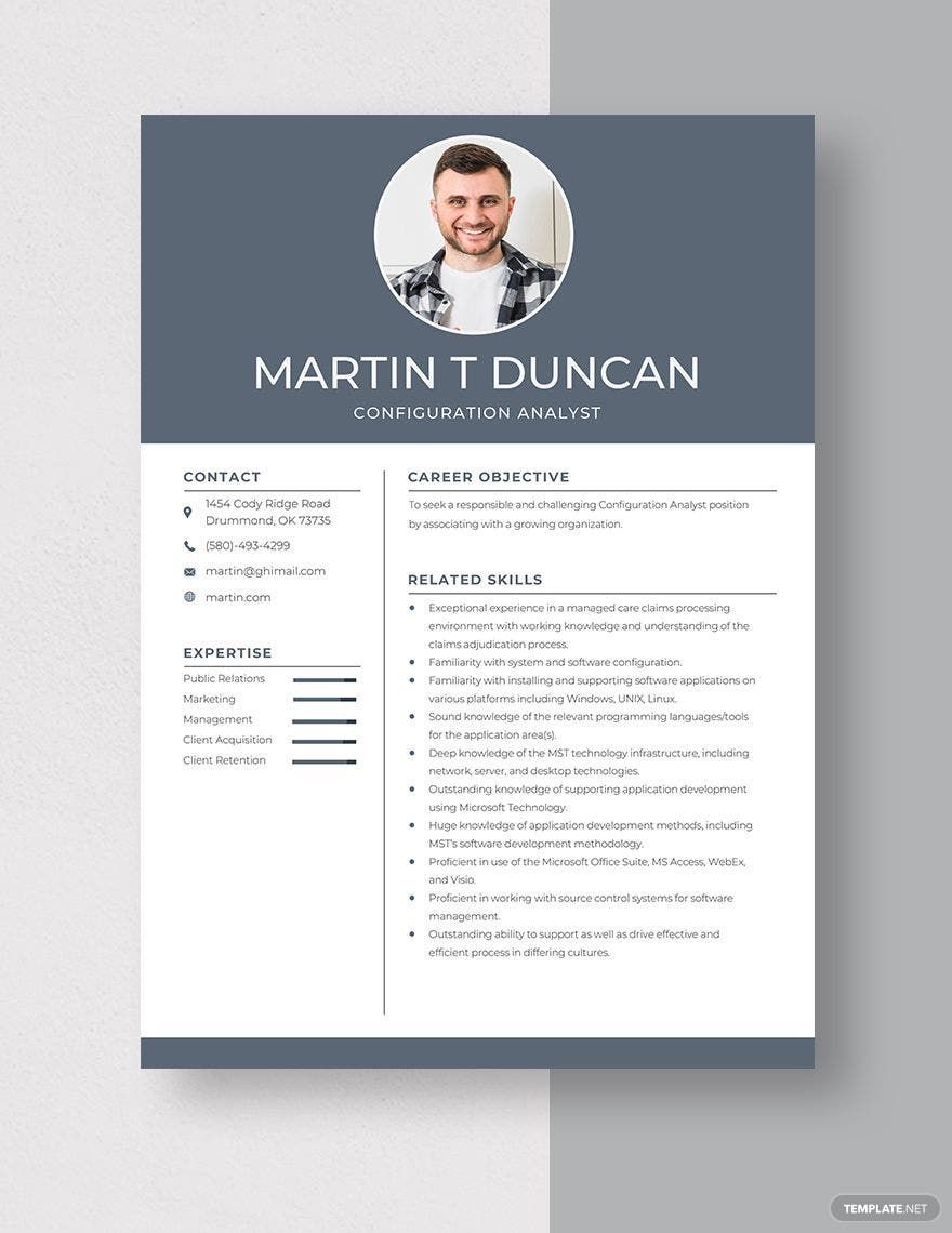 Free Configuration Analyst Resume Template