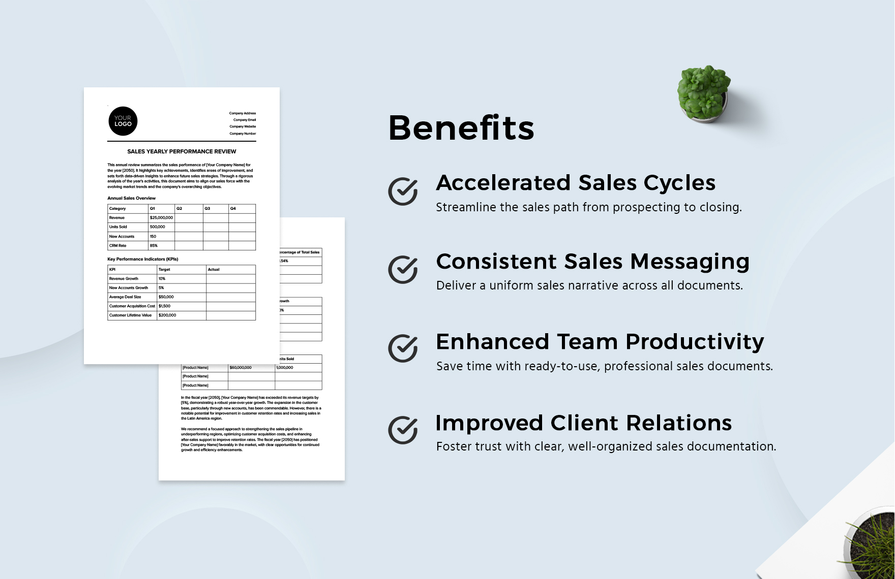 Sales Yearly Performance Review Template