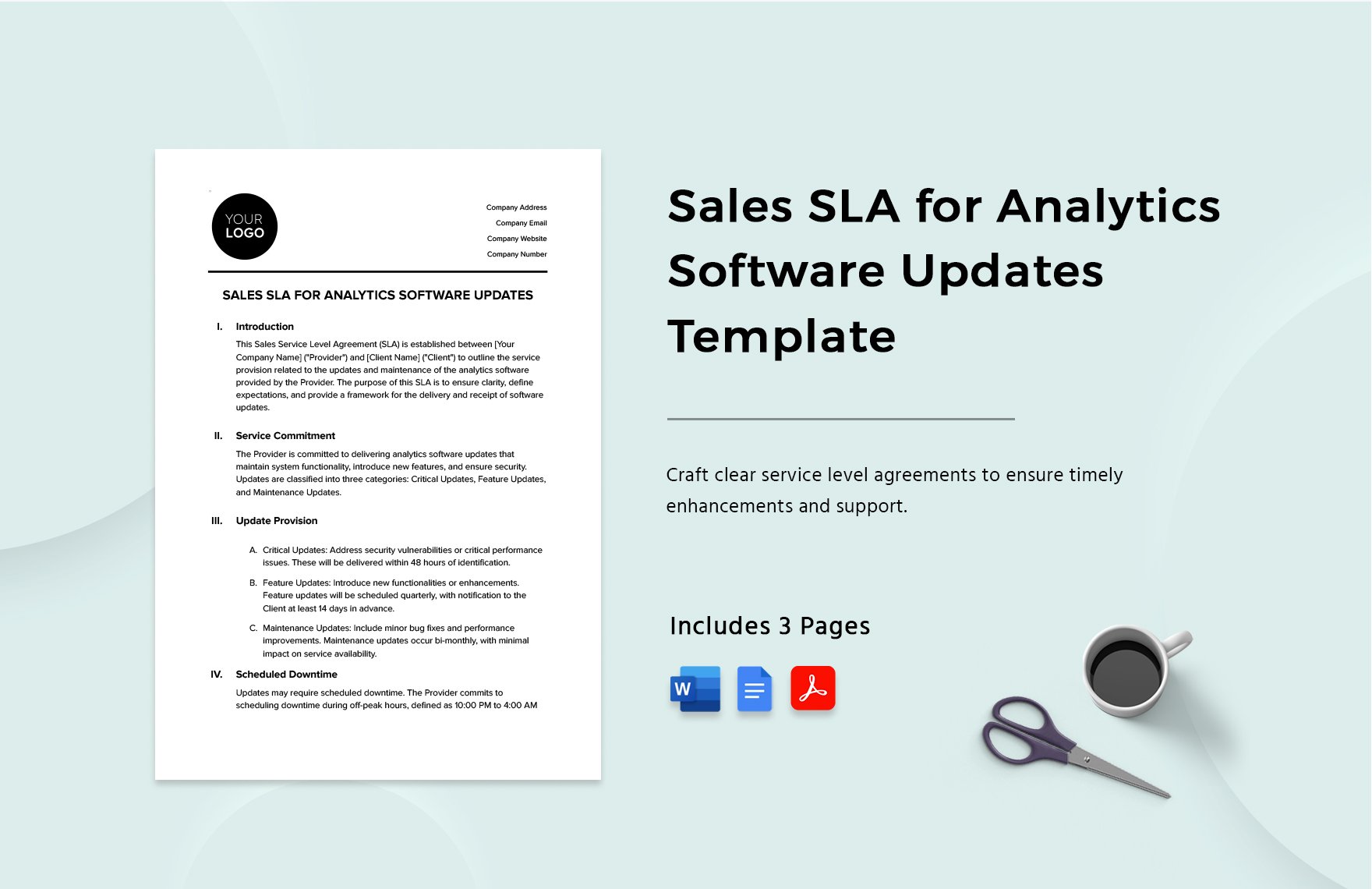 Sales SLA for Analytics Software Updates Template