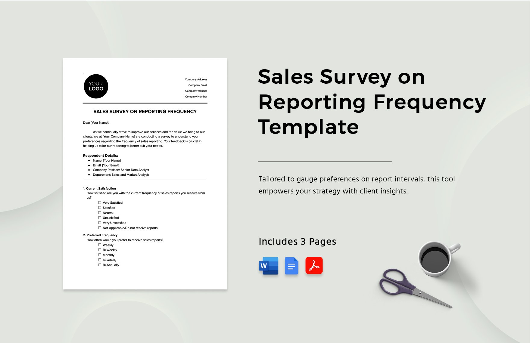 Sales Survey on Reporting Frequency Template