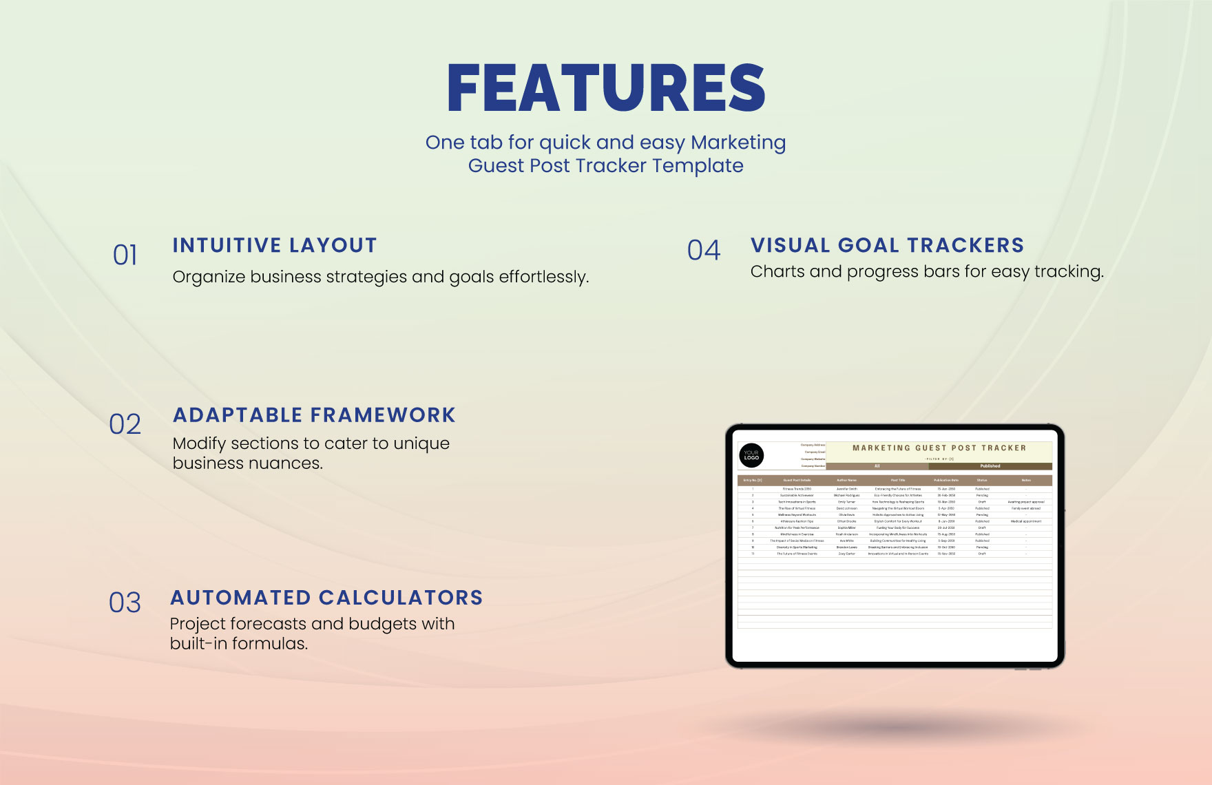 Marketing Guest Post Tracker Template