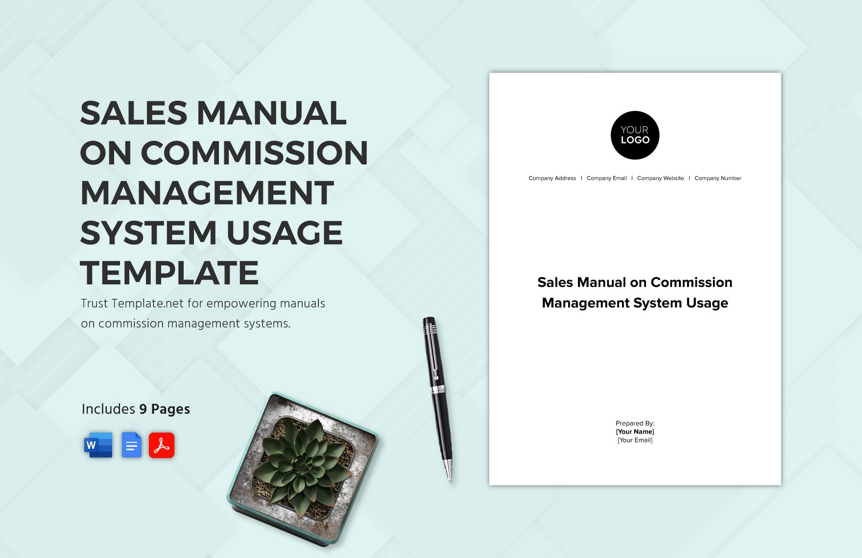 Sales Manual on Commission Management System Usage Template in Word, Google Docs, PDF