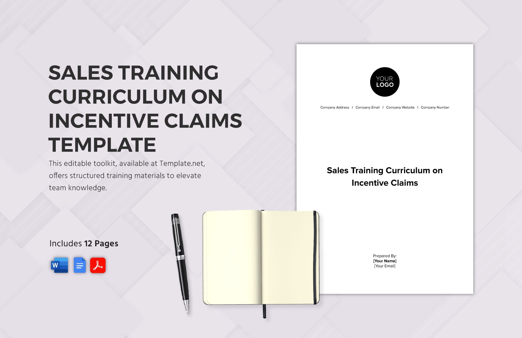 Sales Training Curriculum on Incentive Claims Template in Word, Google Docs, PDF