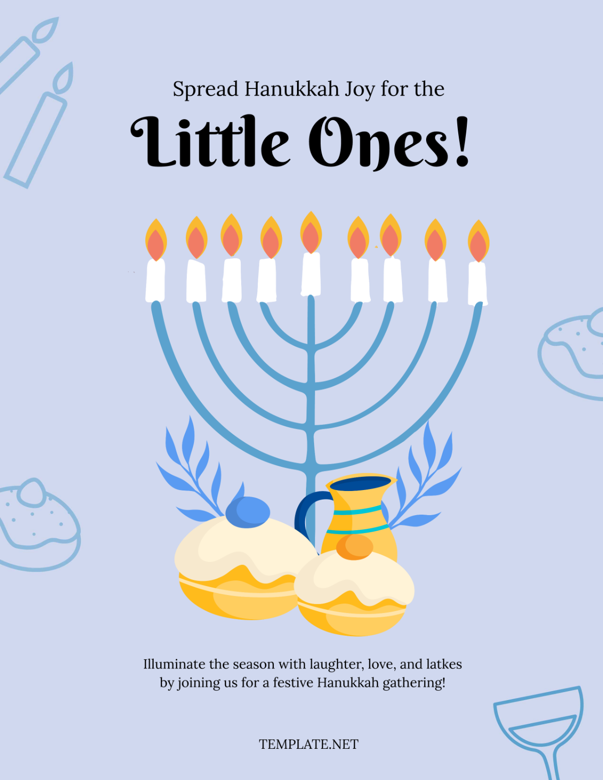 Cute Hanukkah Flyer Template