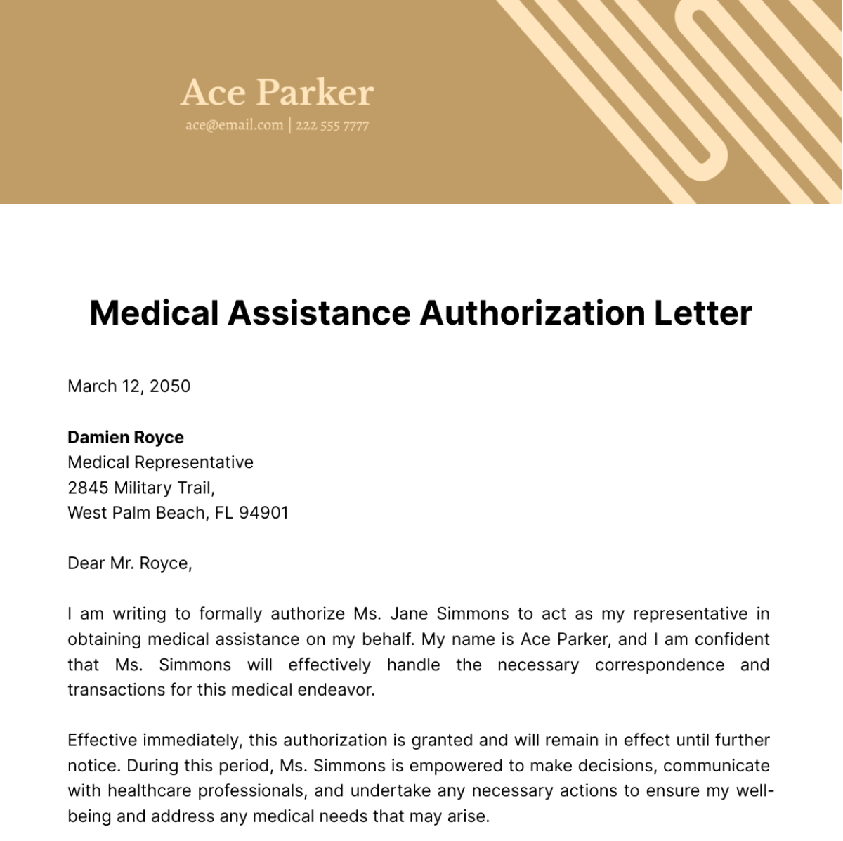 Medical Assistance Authorization Letter Template Edit Online And Download Example 8950