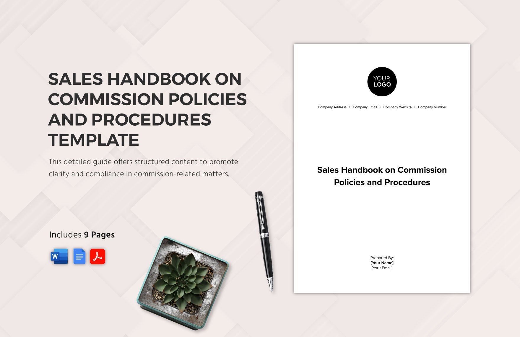 Sales Handbook on Commission Policies and Procedures Template in Word, Google Docs, PDF
