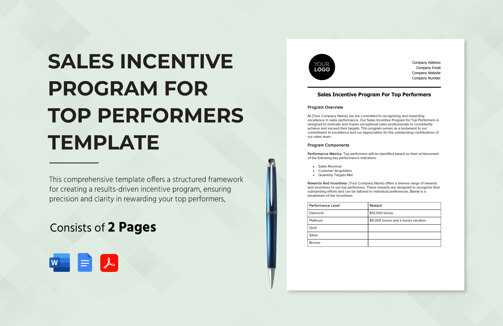 Sales Incentive Program for Top Performers Template