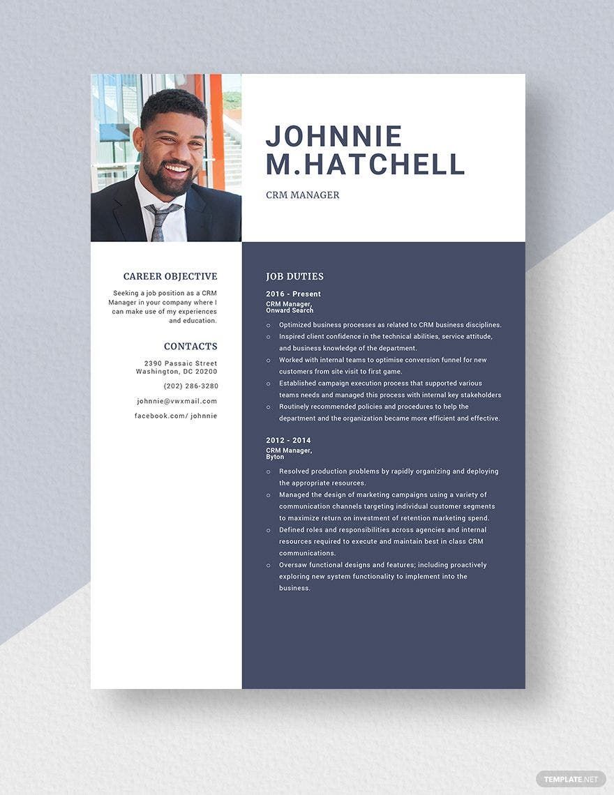 CRM Manager Resume