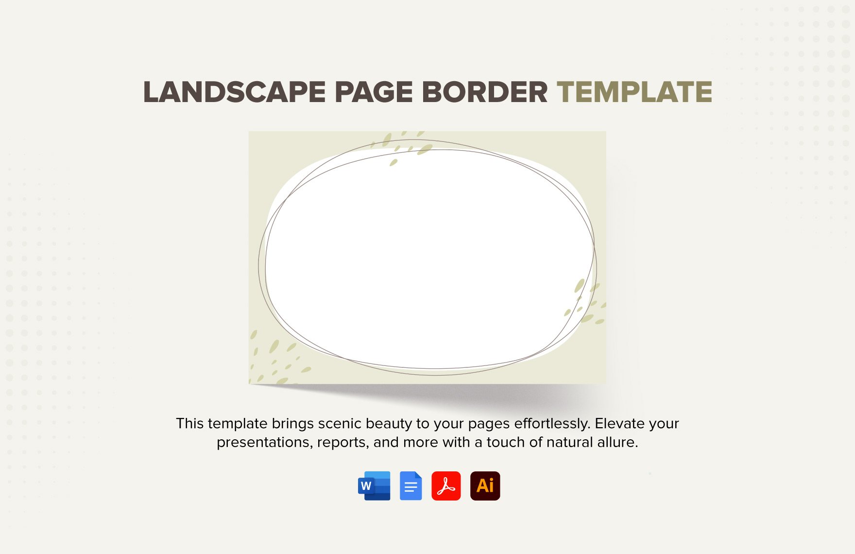 Landscape Page Border Template in Word, Google Docs, PDF, Illustrator