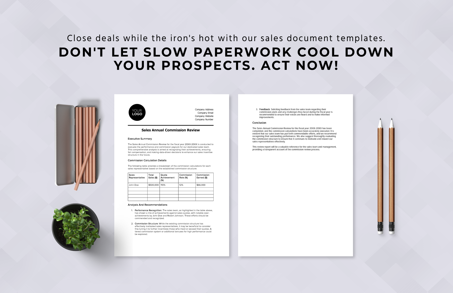 Sales Annual Commission Review Template