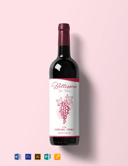 Bridal Shower Wine Label Template - Word | PSD | Apple Pages ...